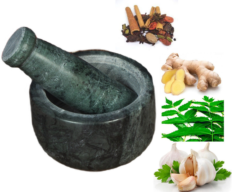 RSPTJM Green Marble Mortar & Pestle /Imam Dasta/ Khalad /okhli &musal for grinding Marble Masher(Pack of 1)