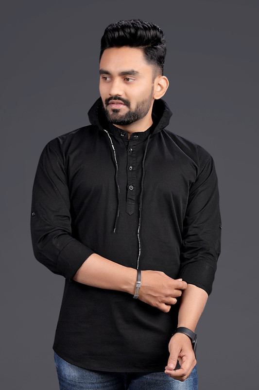 Nofilter Men Washed Casual Black Shirt