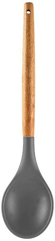 Flipkart SmartBuy Wooden Handle Silicone Nonstick Mixing Spoons, Grey Non-Stick Spatula(Pack of 1)