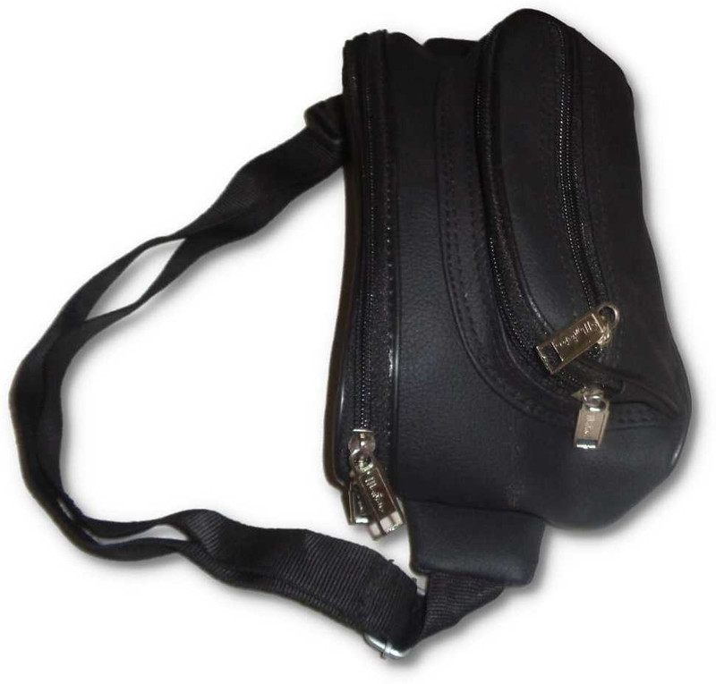 KIO Large Waist Bag for Men Women with Adjustable Strap, Water Resistant (Black) Waist Bag Pouch(Black)