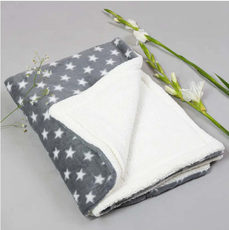 BRANDONN Printed Crib AC Blanket for AC Room(Fur, Grey)