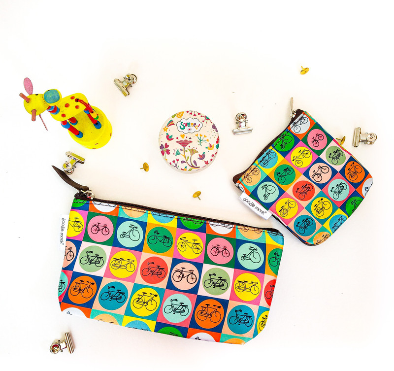 Doodle Monk CARS - Utility & Mini Pouch Combo- Multi Purpose Pouch - Set of 2 Coin Purse(Pack of 2)
