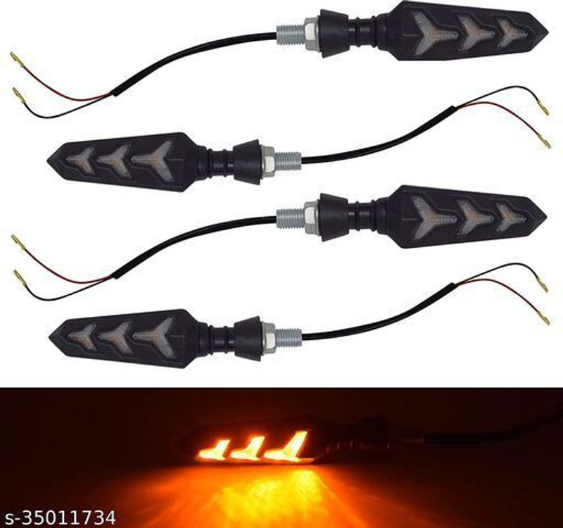 A4S Front, Rear LED Indicator Light for TVS, Hero Apache 200, Star City(Orange)