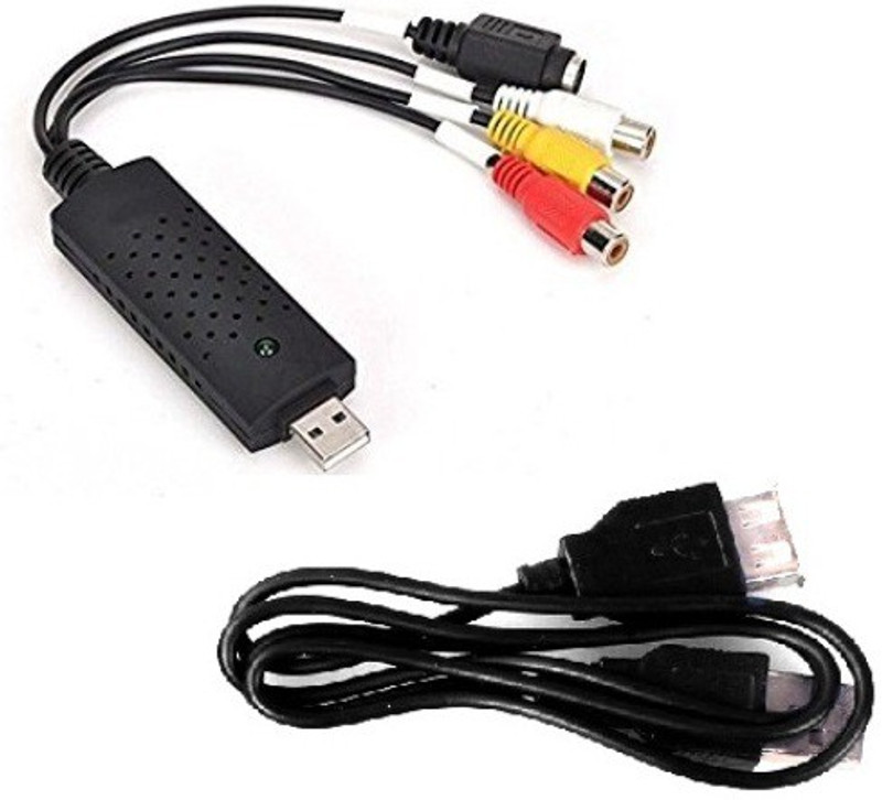 Frackson  TV-out Cable USB 2.0 Video & Audio Easy Capture Card Adapter Composite RCA Input TV(Black, For TV)