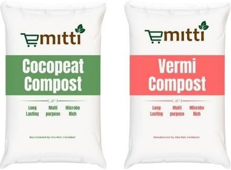 emitti Plant Nutrition Combo (Cocopeat compost 2KG + Vermicompost 2KG) For Plants Fertilizer, Soil, Potting Mixture(4000 g, Powder)