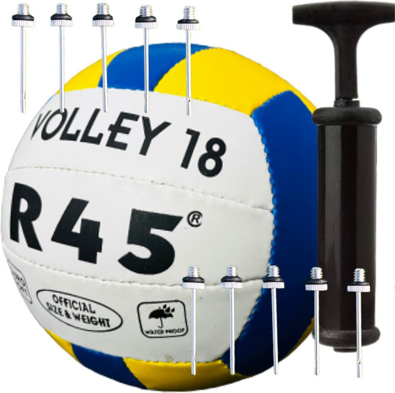 Y2M Amazing Beach Classic Volleyball Court play Pump and needle 10 Volleyball - Size: 4(Standard, Pack of 12, Yellow, Blue)