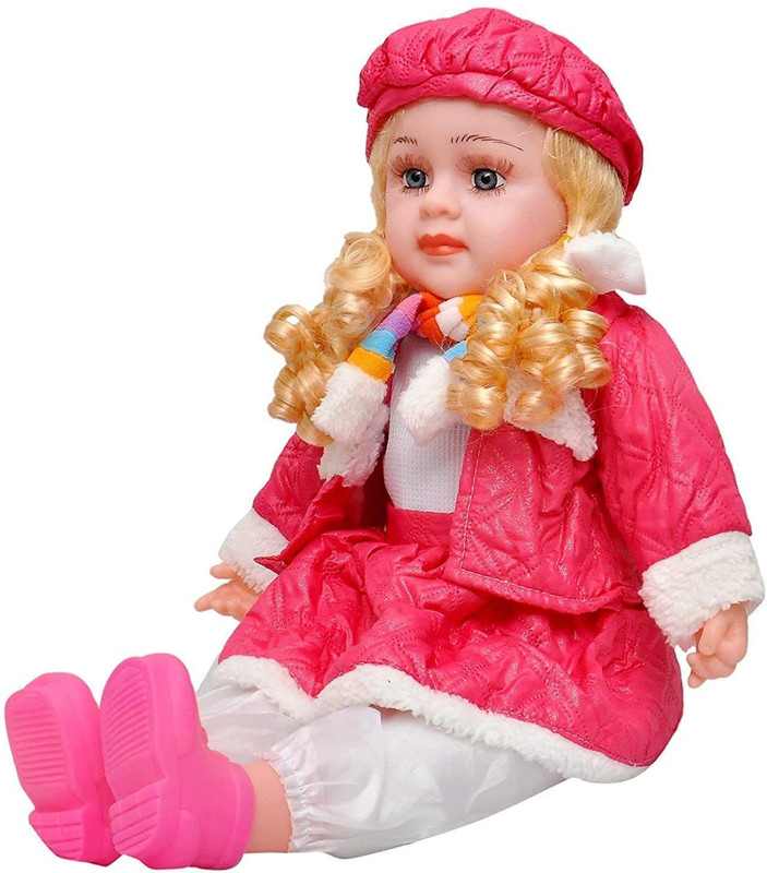 Globular Musical Rhyming Baby Doll Leughing and Singing Soft Push Stuffed Doll Small Size(Multicolor)