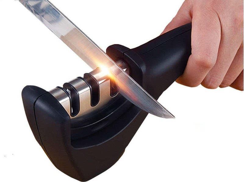 Prolieve 3 Stage Knife Shapner Knife Sharpening Steel(Stainless Steel)