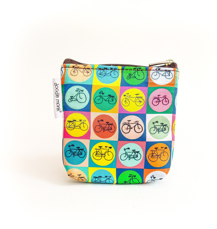 Doodle Monk Cycle - Mini Coin Purse Coin Purse
