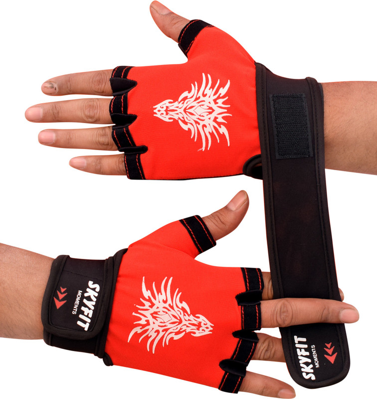 LITE FEEL EXERCISE GLOVES Skating Gloves(Red, Black)