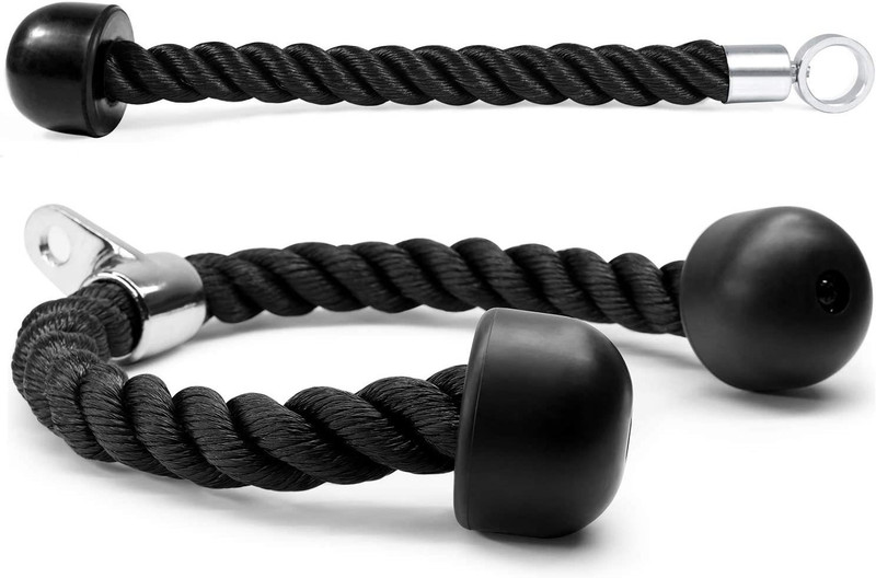 Black Mountain Combo Tricep Rope Pulldown Rope, Cable Machine Accessories for Home Gym Multi-training Bar