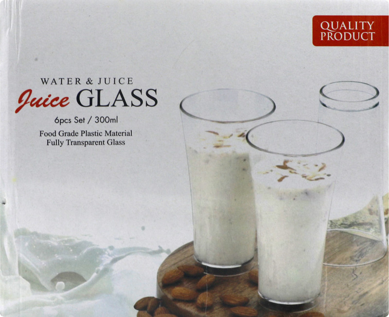 MACARIZE (Pack of 6) 06 pc XTronic Life Engine Unbreakable Glass Set Water/Juice Glass(300 ml, Plastic, Clear)