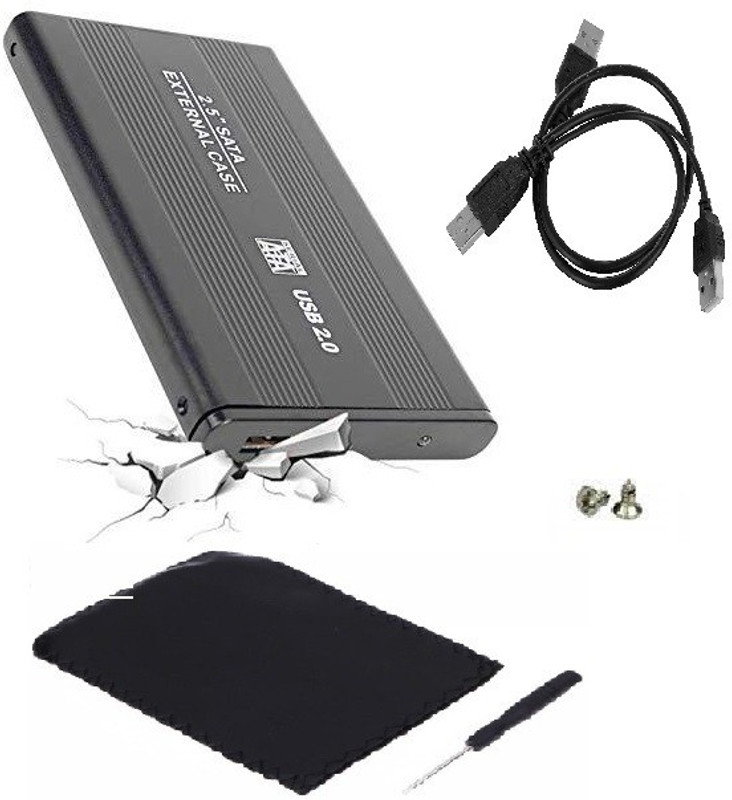 AVB TB Black External portable 2.5 " Sata Casing Hard Disk case Usb 2.0 2.5 inch External Hard Drive enclosure(For Laptop Hard Disk, Black)