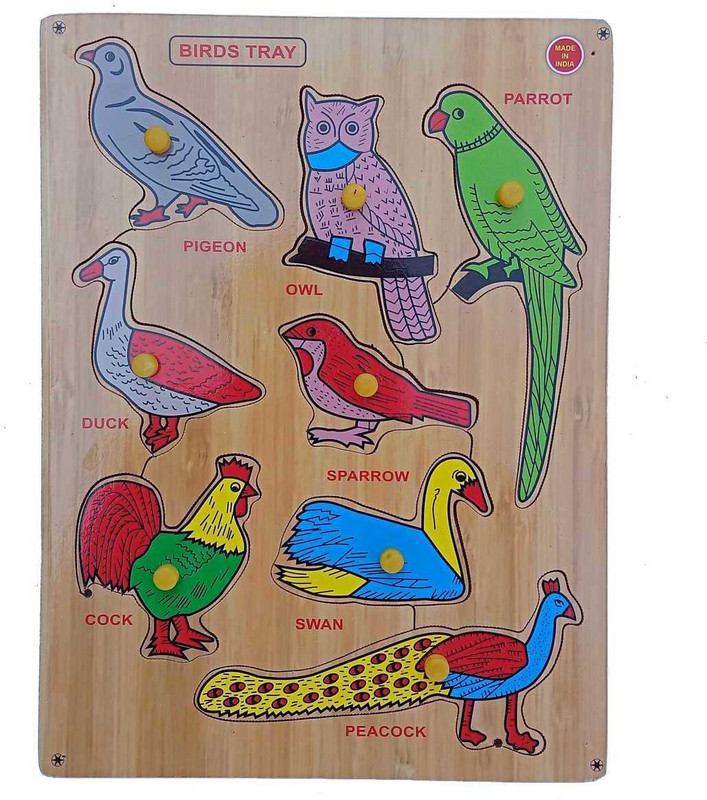 FireFlies Wooden Transport Puzzle With Nob for kids(Brown)