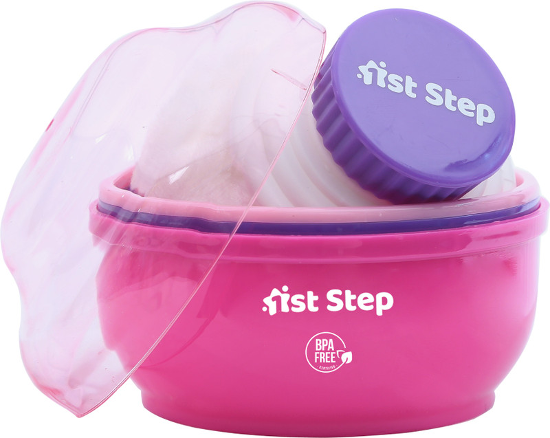 1st Step Powder Box With Refillable Powder Puff- Pink(Pink)