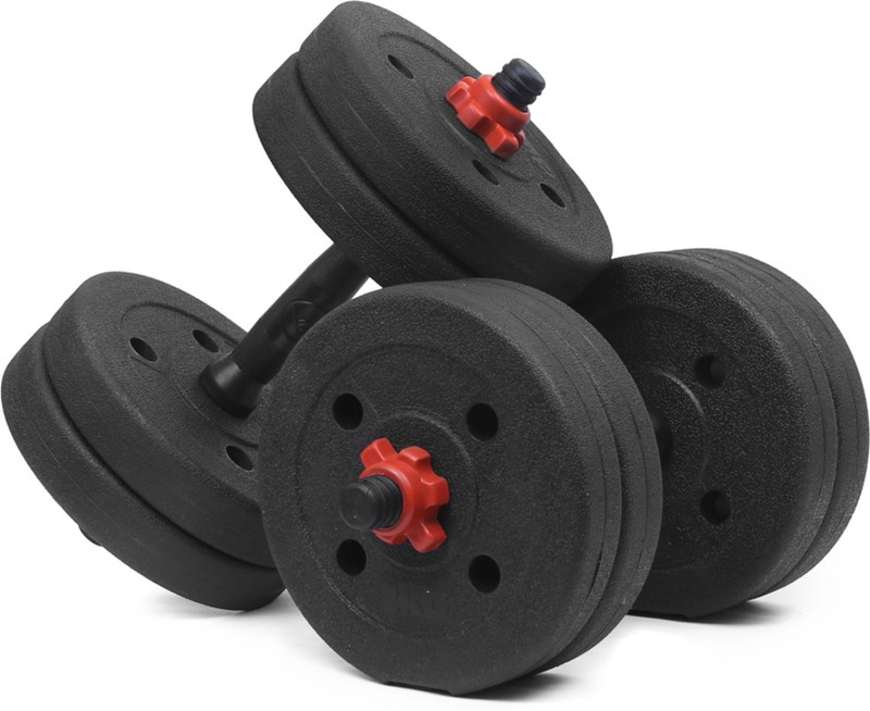 Adrenex Set Of Button Plates With 2 x Dumbbell Rods & Screw Adjustable Dumbbell(8 kg)