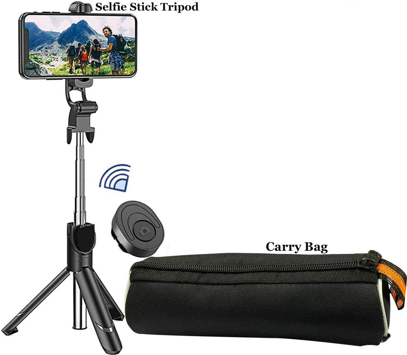POZUB Bluetooth Selfie Stick Stand Make Video spotting Tripod Monopod With Carry Pouch Single Gimbal for Mobile(600)