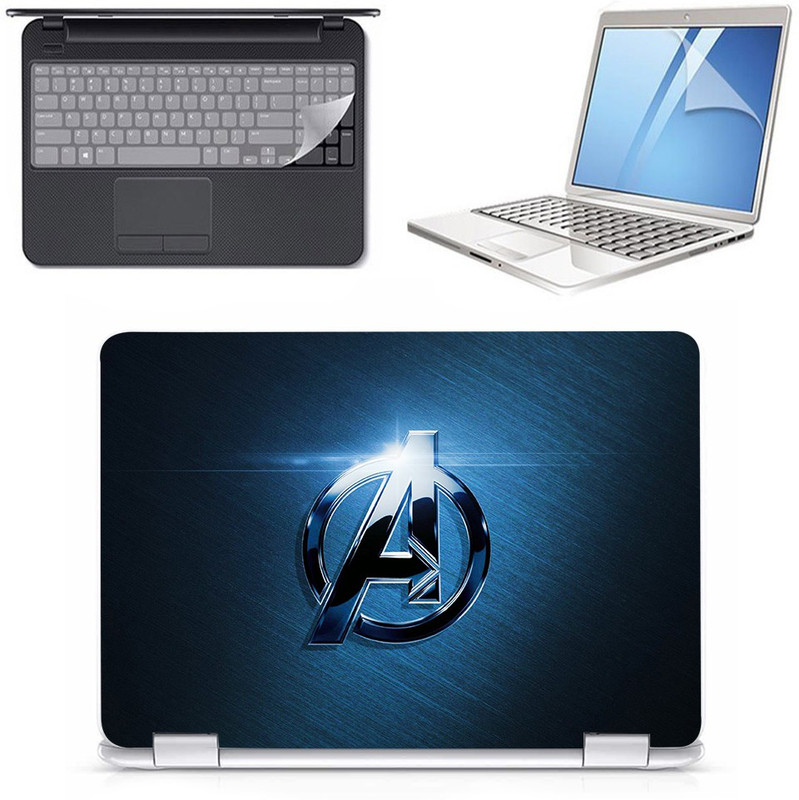 POINT ART 3in1 Combo Set Laptop Skin Decal, Key Guard, Screen Guard - New Avenger Logo Combo Set(Multicolor)