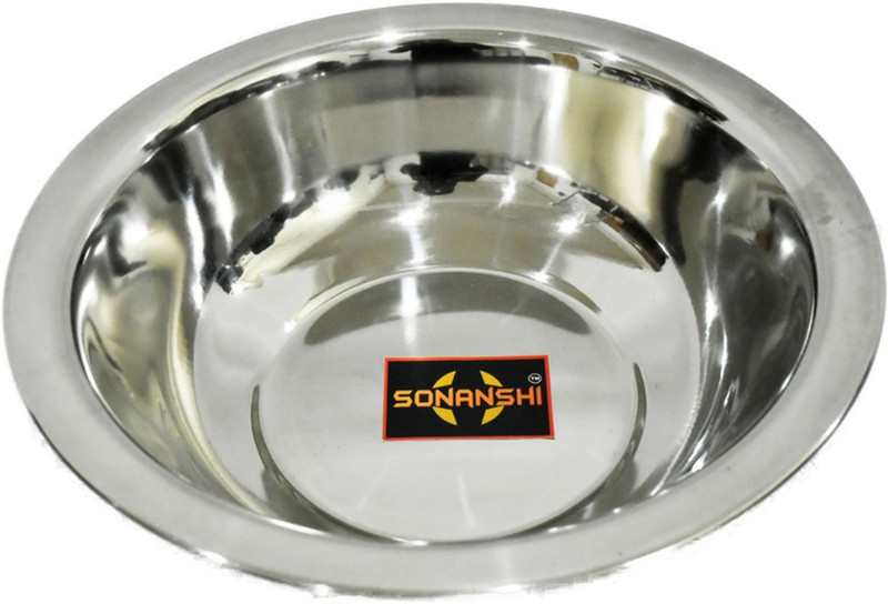 Sonanshi Stainless Steel Basin, Parat, Mixing Bowl (14 Inches Diameter) Paraat
