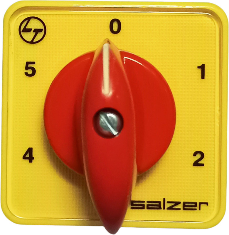 Salzer (L&T) 61062 6A 1Pole 5Way S6 B13 Cam Operated Rotary Switch(Yellow)