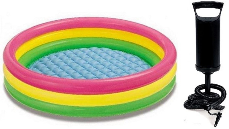 Veryke 3ft Inflatable Kid Swimming Pool with Air Pump, Bath tub, Water Pool for Kid Inflatable Swimming Pool(Multicolor)