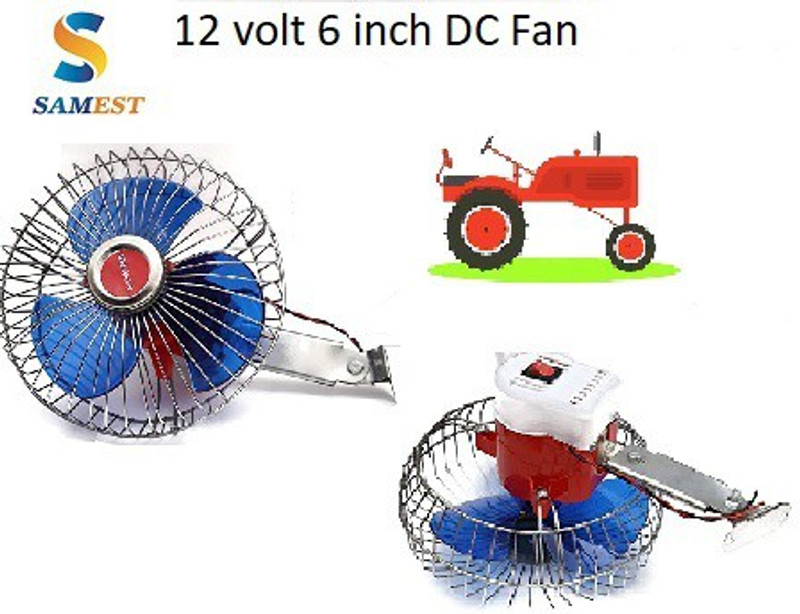 samest 6 inches 12 Volt DC Oscillating Automotive Desk Fan 073 Car Interior Fan(12 V)