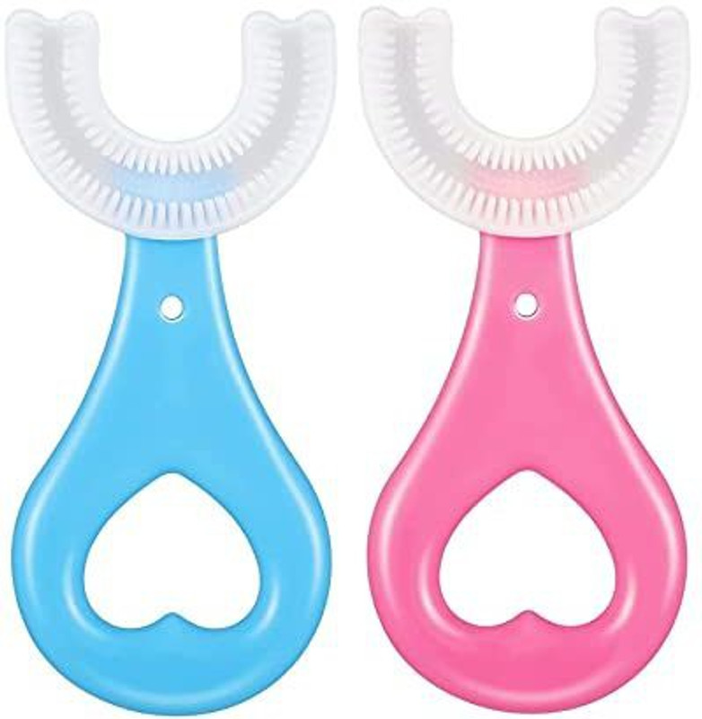 CV SALES Silicon Tooth Brush for 2-6 Years Kids Cleaning Gums Soft Toothbrush (PACK OF 2) Soft Toothbrush(Pack of 2)
