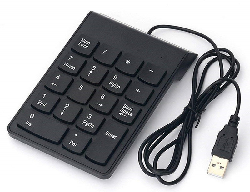 Forida USB Numeric Keypad for Laptop 18 Keys Wired Mini Number Pad, Ultra Slim Keyboard Wired Number Pad(USB 2.0)