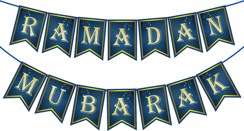 ZYOZI Ramadan Mubarak Banner - Ramadan Mubarak Decoration - Ramadan Mubarak Party Banner(5 ft, Pack of 1)