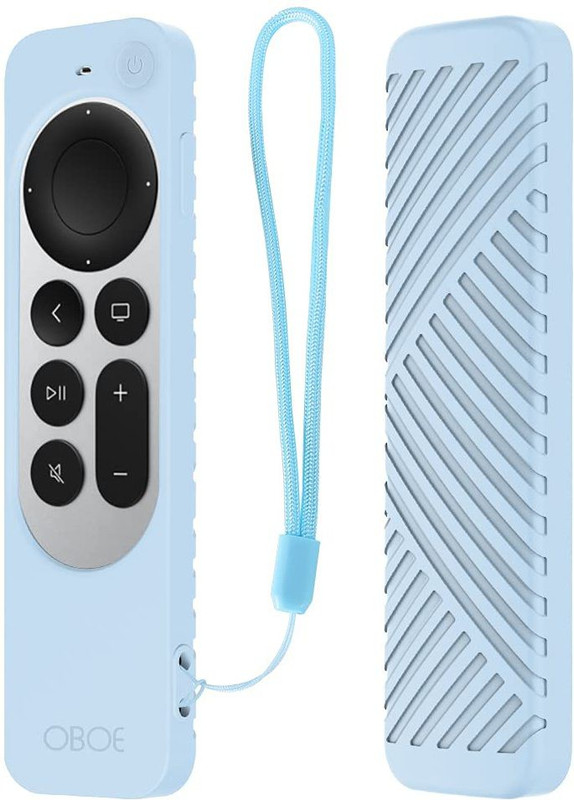 Oboe Front & Back Case for Apple TV 4k 2nd Generation Remote(Blue, Shock Proof, Silicon, Pack of: 1)
