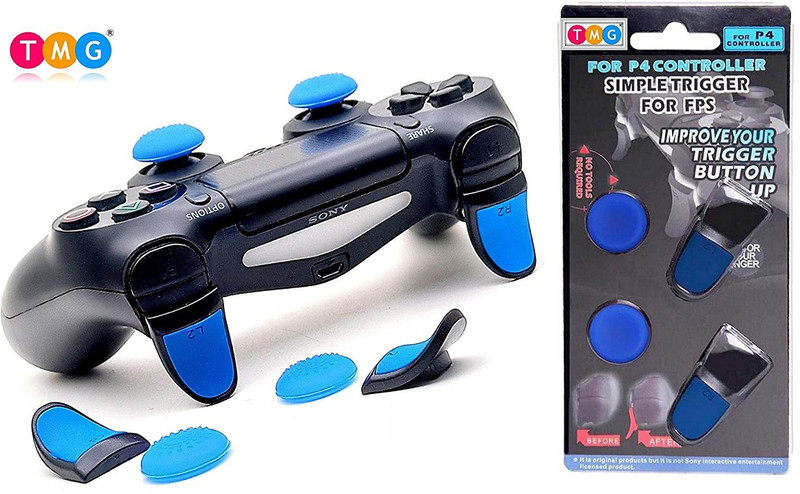 TMG PS4 Controller L2 R2 Trigger Extended Button Analog  Gaming Accessory Kit(Blue, For PS4)