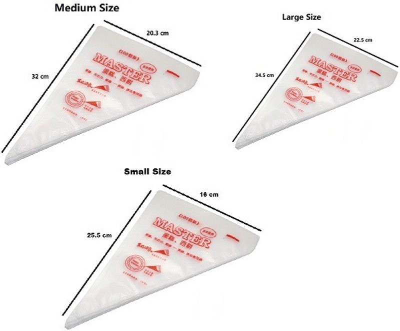 TRENDING PRODUCTS VILLA 100 Pcs Combo Disposable Icing Piping Bags for Cake Decoration (Clear , Small) Disposable Piping Bag(Pack of 100)