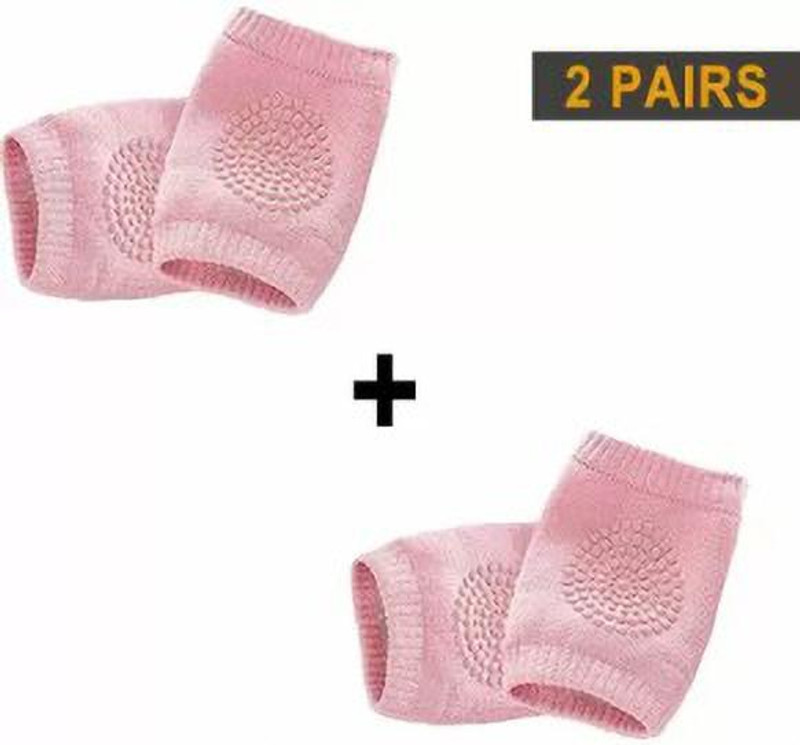 qtypie PACK OF 2 ANTISLIP KNEE AND ELBOW GAURD PAD Pink Baby Knee Pads(PLAIN)