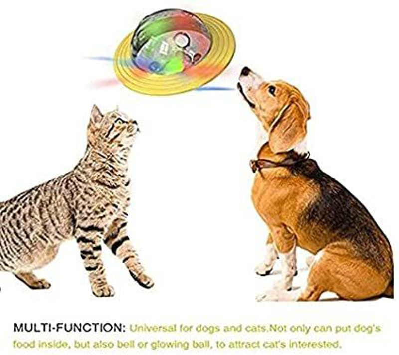 Pups&Pets Planet Interactive Slow Feeder Puzzle IQ Treat Ball Food Dispensing Plastic Pet Bowl(230 ml Multicolor)
