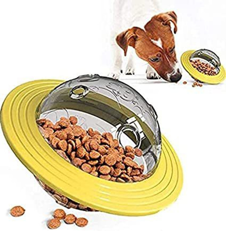 Pups&Pets Feeder Puzzle IQ Treat Ball Food Dispensing Chew Toys Plastic Pet Bowl(200 ml Multicolor)