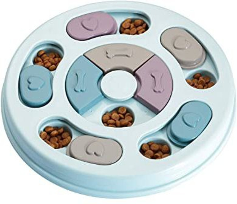 Pups&Pets Dog Puzzle Toy Cat Interactive Puzzle Feeder, Pet Puppy Seek Plastic Pet Bowl(200 ml Multicolor)