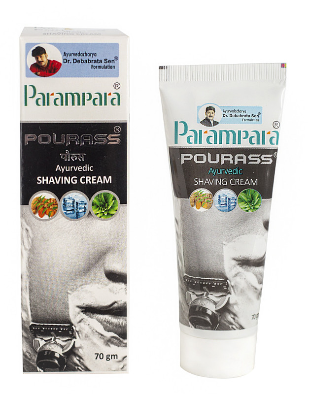 Parampara Ayurved Pourass Shaving Cream (Pack of 2) (75 g)(75 ml)