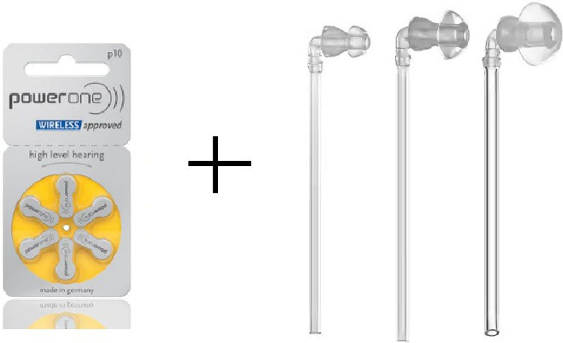 NSC POWER ONE P10 1.45V PR70 HEARING AID BATTERIES WITH BTE TIP PACK OF 3 || 1 PACKET (6 BATTERIES) Stethoscope Case(Silver)