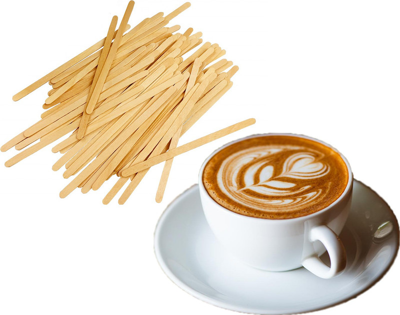 Trendegic Eco-Friendly Bamboo Disposable Tea Beverages Coffee Sticks Craft Stick Round End Wooden 14 cm Stirrer(Brown Pack of 400)