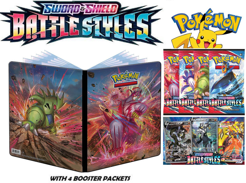 CrazyBuy Pokemon Big Album With 4 Fusion Strike BOOSTER CARDS PACK(Multicolor)