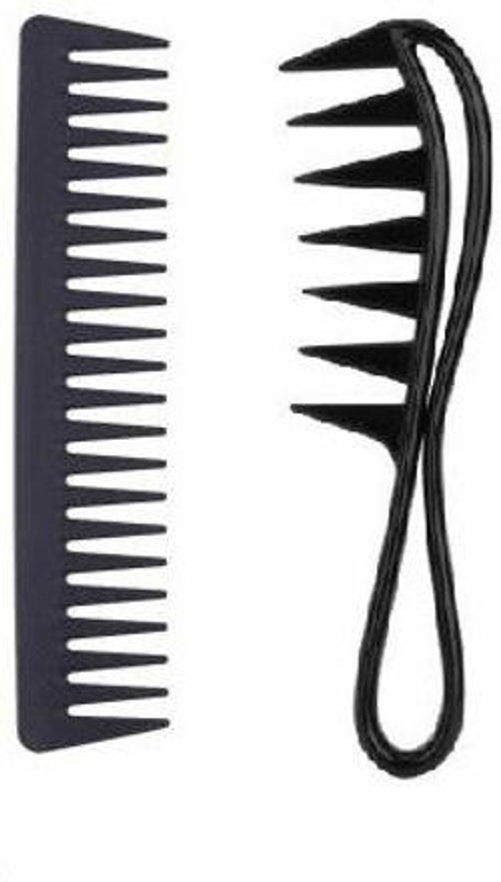 E-DUNIA 2 Pcs of Professional Hair Styling Brush Comb and Salon Wide Teeth Shark Comb