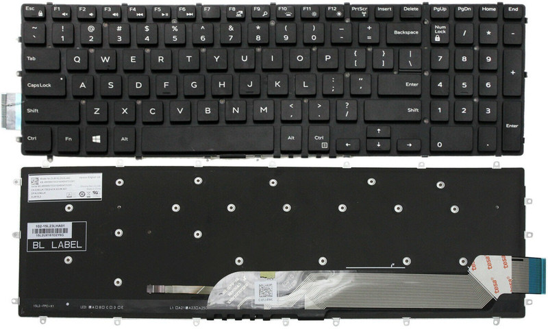 SellZone Laptop Keyboard Replacement DELL INSPIRON 15 15-7566, 15 5567, 5565, 17 7000 Laptop Keyboard Replacement Key