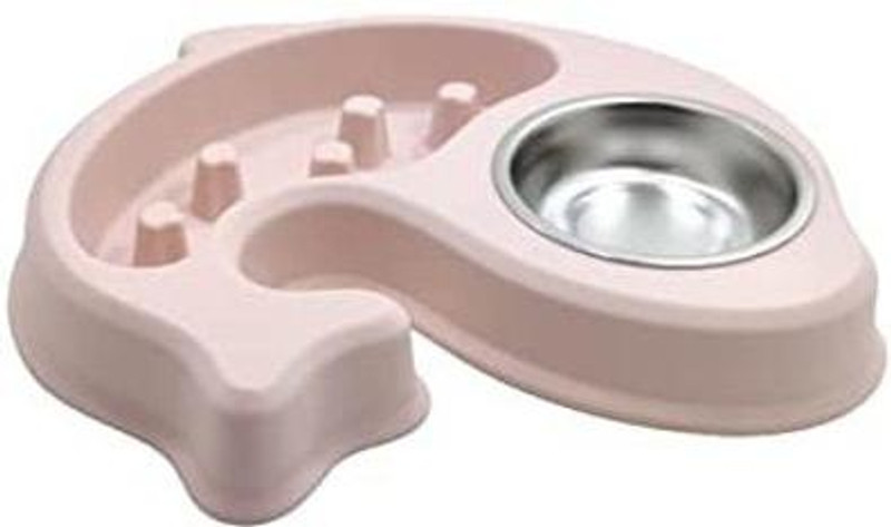 Pups&Pets Animal Food Slow Feeder Fish Shape Design(Multi-Color) Stainless Steel Pet Bowl(200 ml Multicolor)