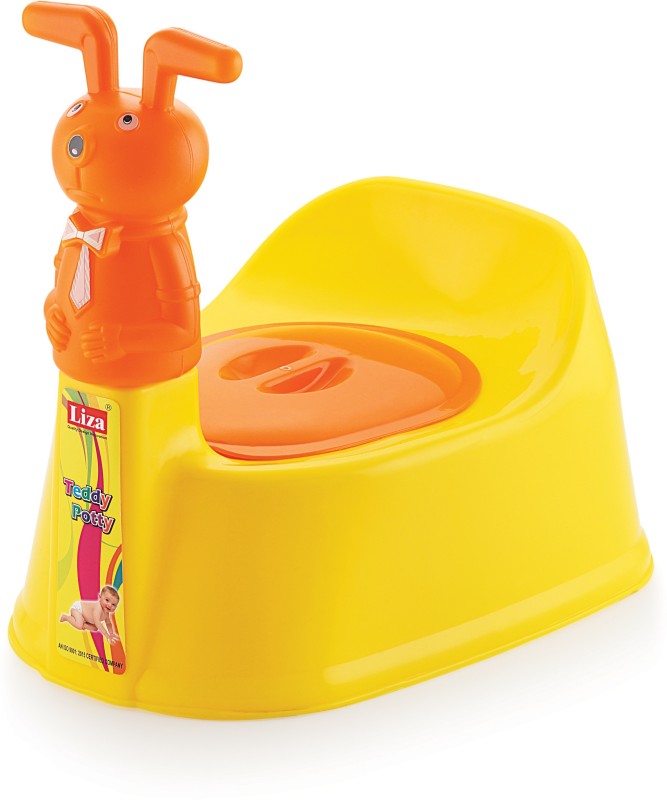 Miss & Chief by Flipkart Small Size Teddy Face Toilet Trainer Potty Seat With Closing LID Potty Seat(Yellow)