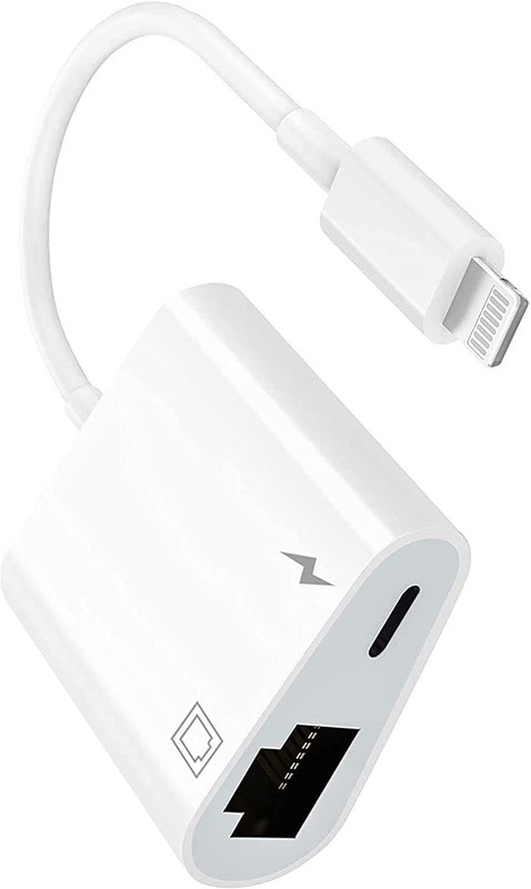 microware Ethernet adapter for Lightning with charging , support only iOS 12.0 and above, Wired Ethernet Lan Adapter compatible with Mac(100 Mbps)