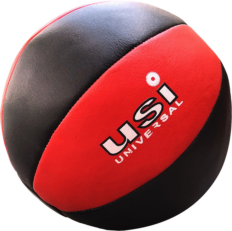 usi Medicine Ball , 4Kg Leather Medicine Ball Low Bounce, Ideal for Home Exercises Medicine Ball(Weight:  4 Kg, Red, Black)