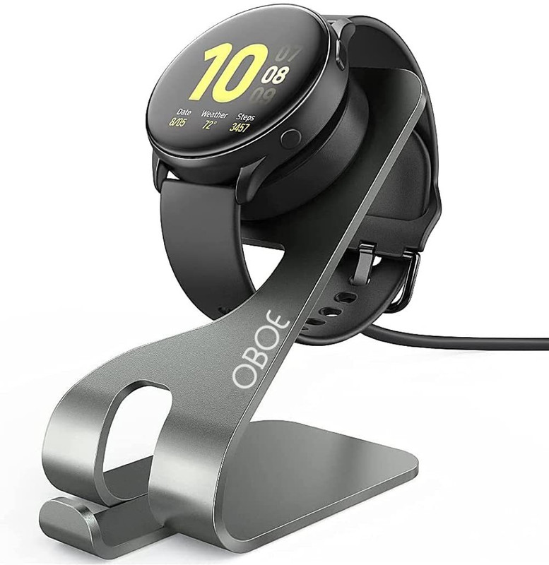 Oboe Aluminum Stand Fast Charger Compatible with Samsung Watch 4 & 4 Classic, Watch 3 Charging Pad