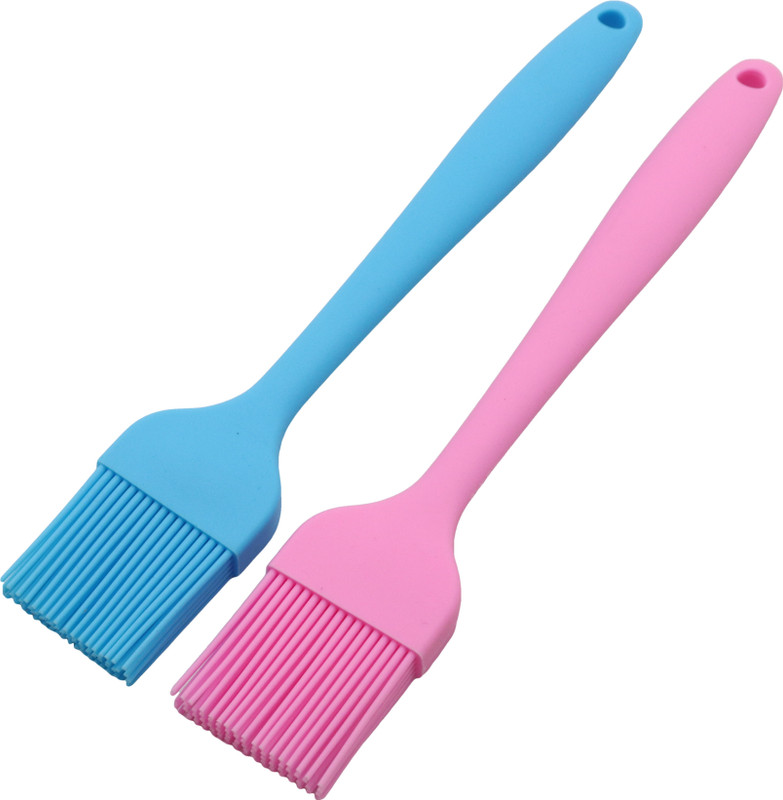Baskety Silicone Basting Heat Resistant Brush for Baking Grill & Spreading Oil Silicone Flat Pastry Brush(Pack of 2)