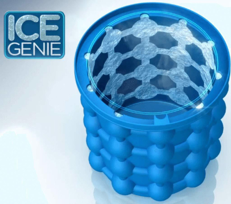 ONVO 250 L Silicone Ice Cube Maker Genie - The World's Most Amazing Ice Tray Ice Bucket(Blue)