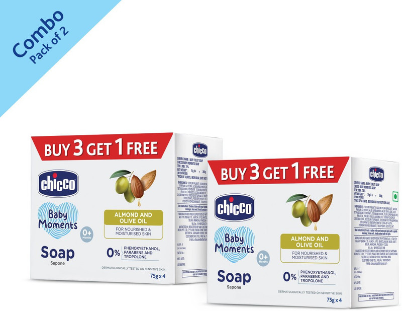 Chicco Baby Moments Soap -(8 x 75 g)